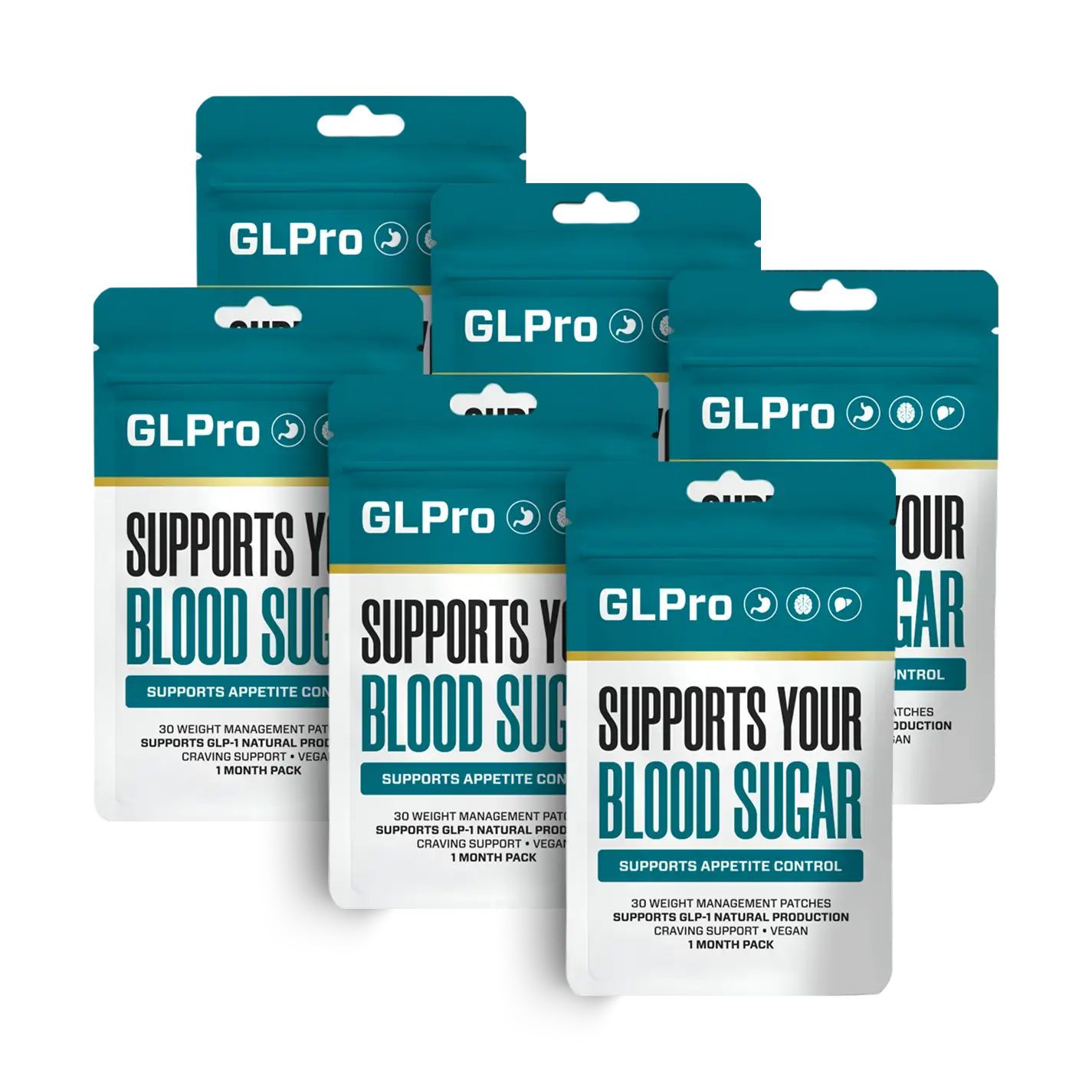 GLPro Patches — 6 Bottle Package